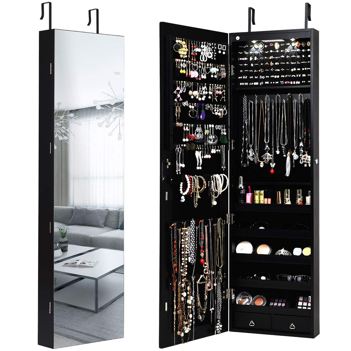 Duvara veya Kapıya Monte Edile - Full Length Mirror Jewelry Armoire incelemesi ve fiyatı