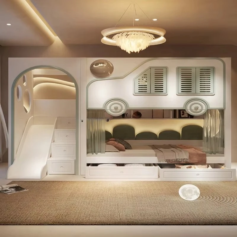 Yeni Tasarım, Lüks Çocuk Ranza - Bunk Bed With Stairs And Slide incelemesi ve fiyatı