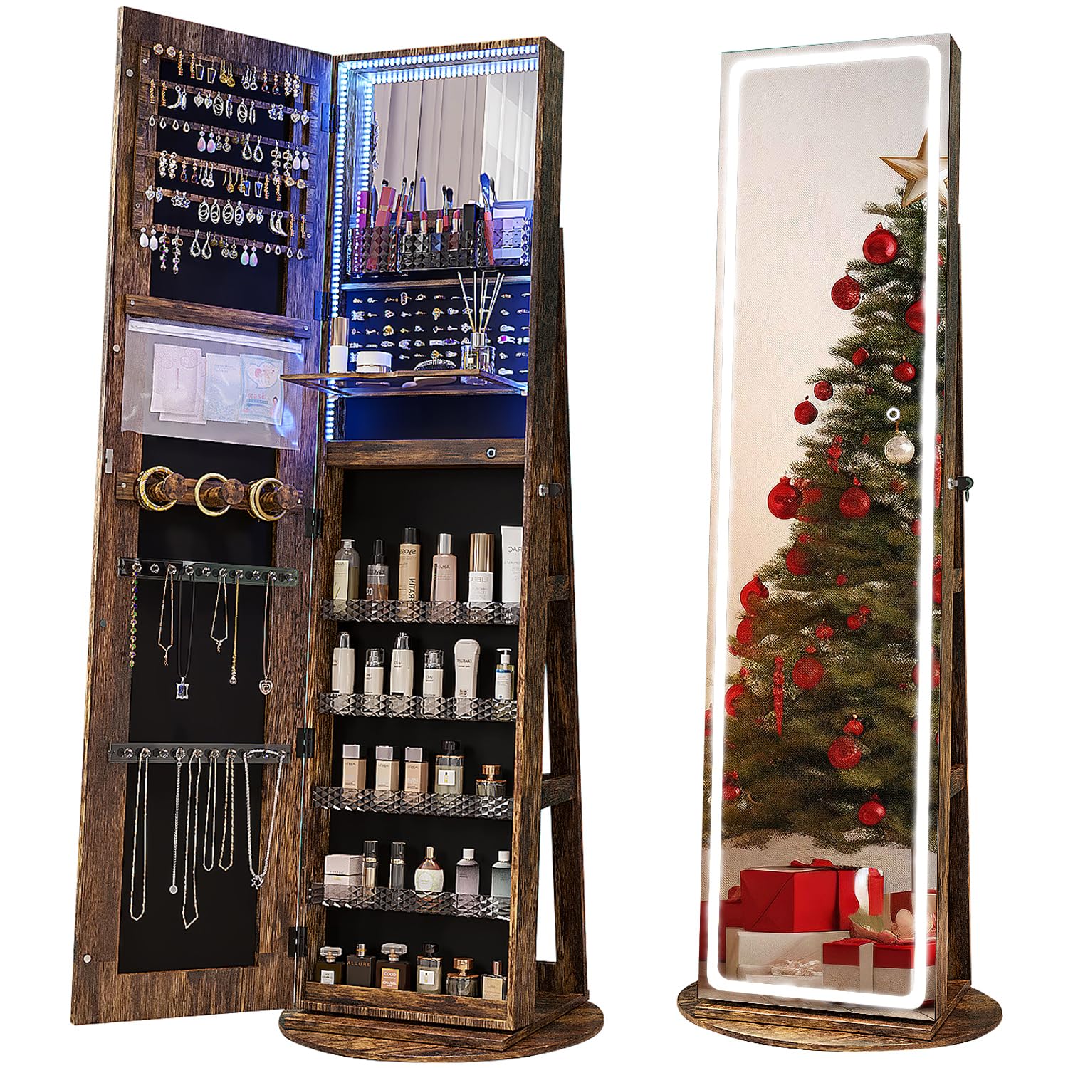 Döner LED Aynalı Mücevher Dola - Full Length Mirror Jewelry Armoire incelemesi ve fiyatı