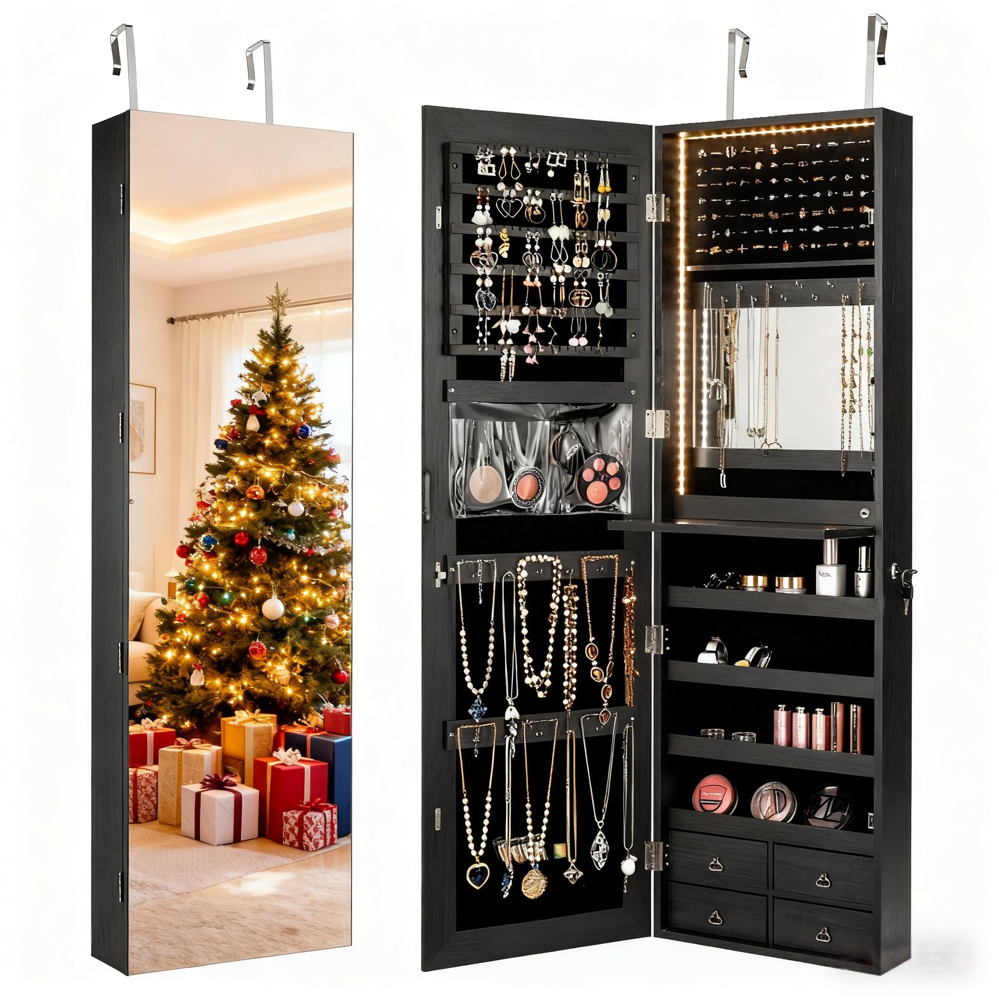 47 inç LED'li Mücevher Dolabı, - Full Length Mirror Jewelry Armoire incelemesi ve fiyatı