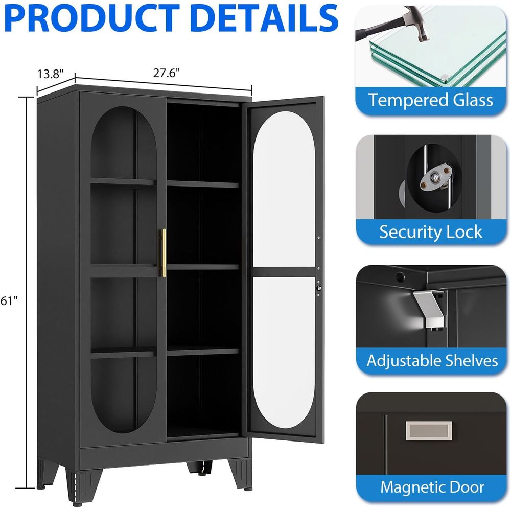 61 inç Kilitli Cam Vitrin, Met - Storage incelemesi ve fiyatı