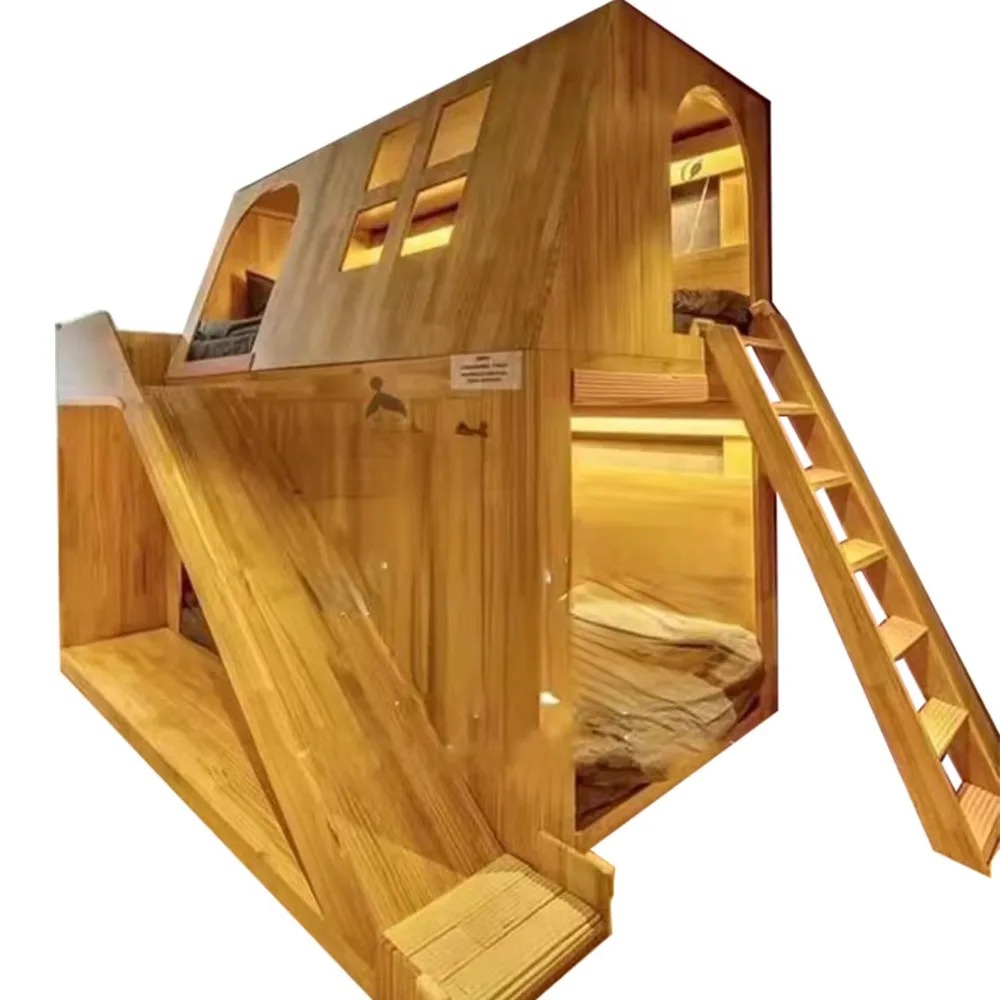 Amerikan Masif Ahşap Çocuklar  - Bunk Bed With Stairs And Slide incelemesi ve fiyatı