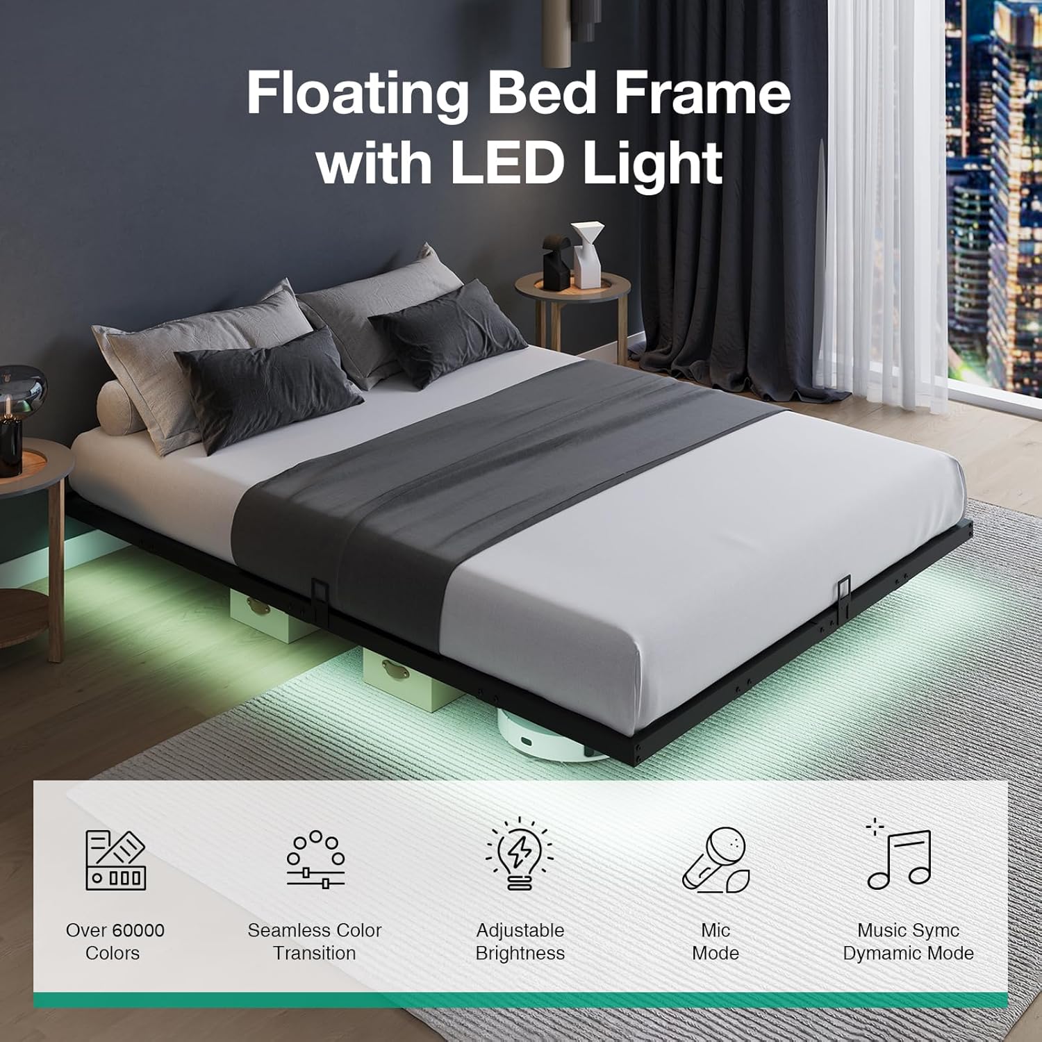 LED Işıklı, Yüzen Platform Yat - Memory Foam Mattress In A Box Queen incelemesi ve fiyatı